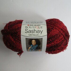 Red Heart Sashay Boutique Yarn Metallic Rubies One Skein 100g NEW